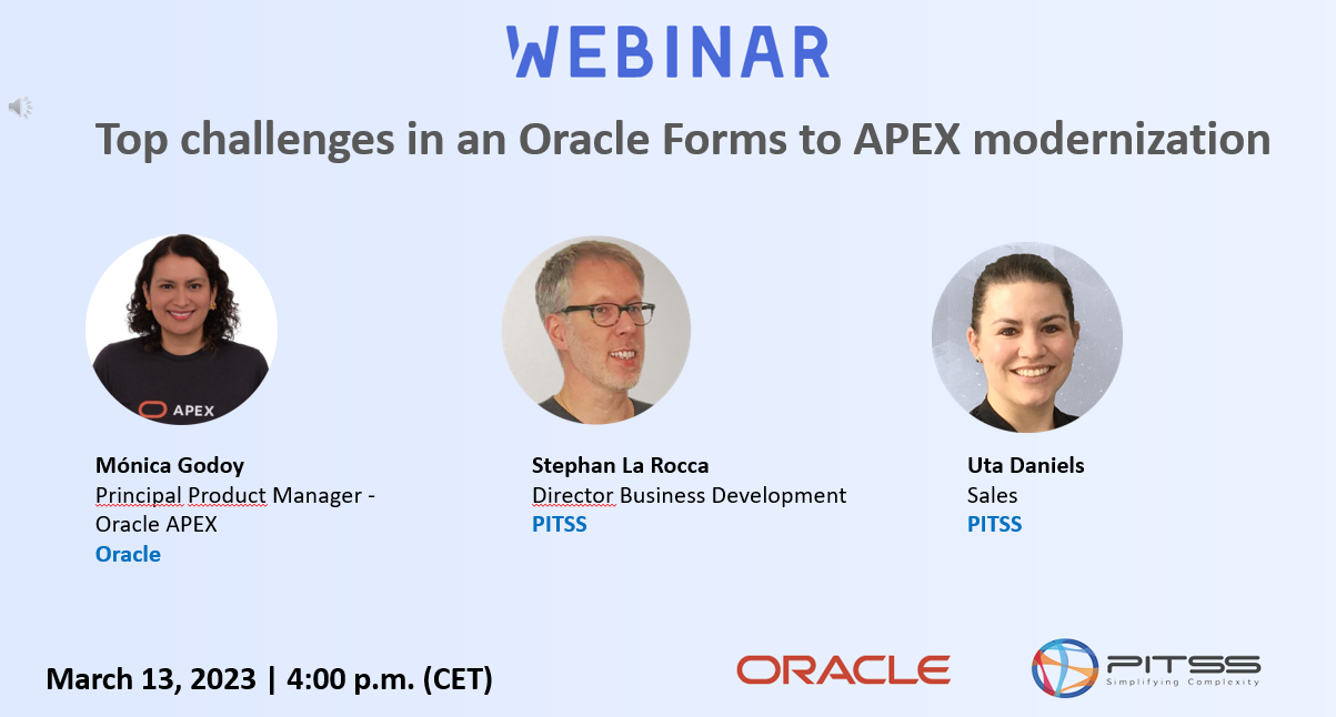 Review of the webinar “Top challenges in an Oracle Forms to APEX modernization”